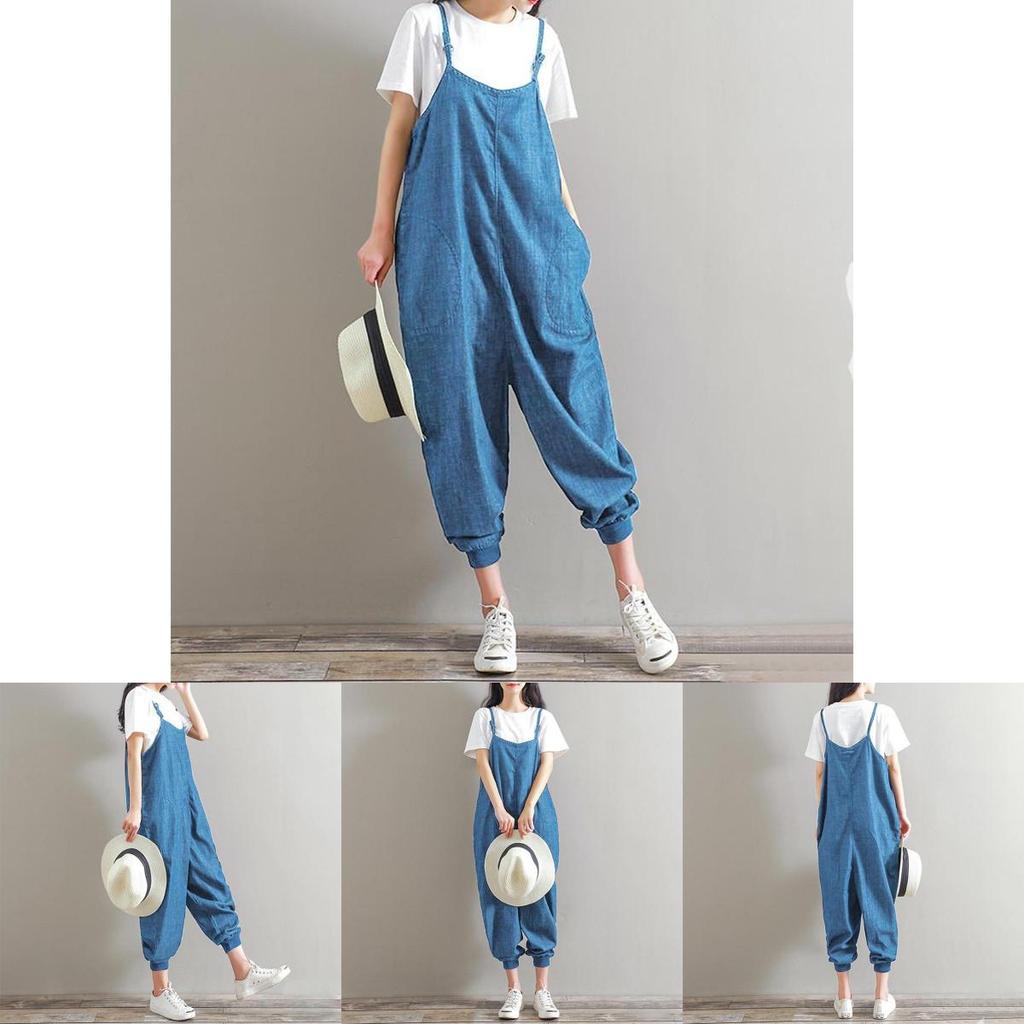 Premium Quality Women Jumpsuits Loose Sleeveless Backless Overalls Stylishly Retro