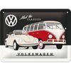 Metal Plaque - VW Volkswagen - Beetle Convertible and T1 Bulli - 15x20 Cm - Vintage - To Hang