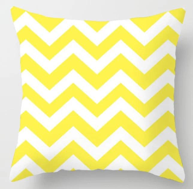 Yellow Pattern Pillowcase Office Living Room Home Pillowcase Car Ornaments