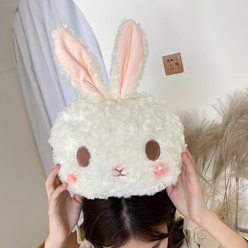 Cute Rabbit Mini Crossbody Bag With Zip Closure And Inner Pocket For Women