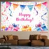 2D Flat Items Bright Birthday Art Background Fabric Suitable for Decoration In Living Rooms and Outdoors Polyester Fiber