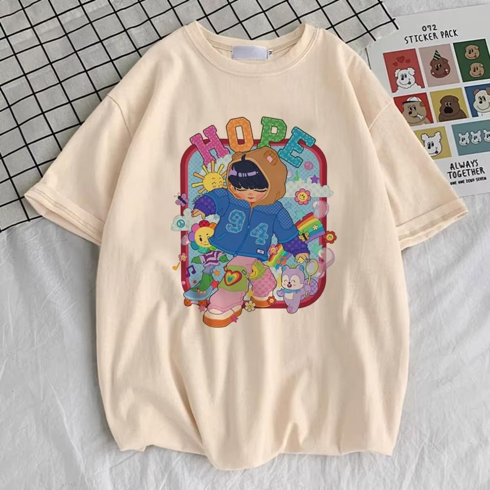 Jhope T-shirt Women Comfortable Pop Culture Korean Clothes Graphic T Shirt Colorful Comfortable Classic Breathable Grunge Anime