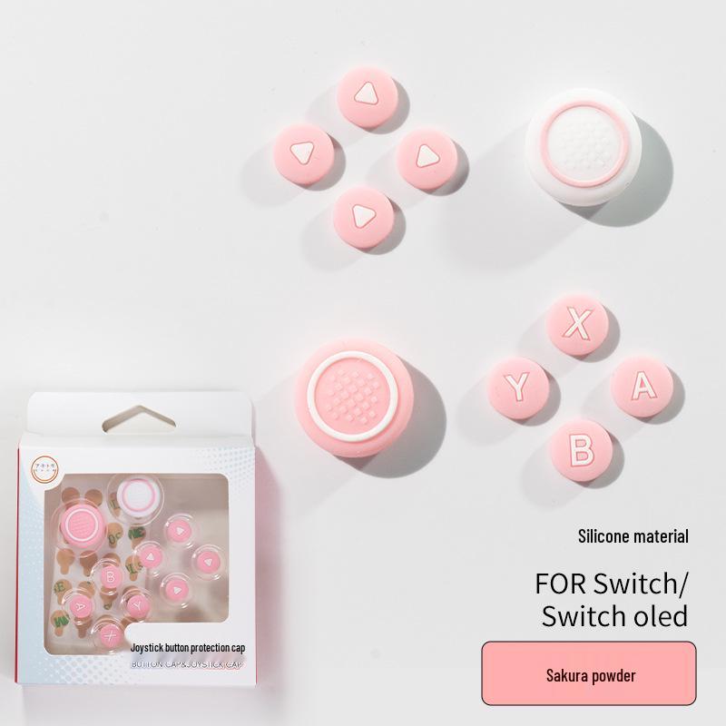 Switch Silicone Keycap - Directional Joystick Cap and Colored Button Sticker for Joy-Con