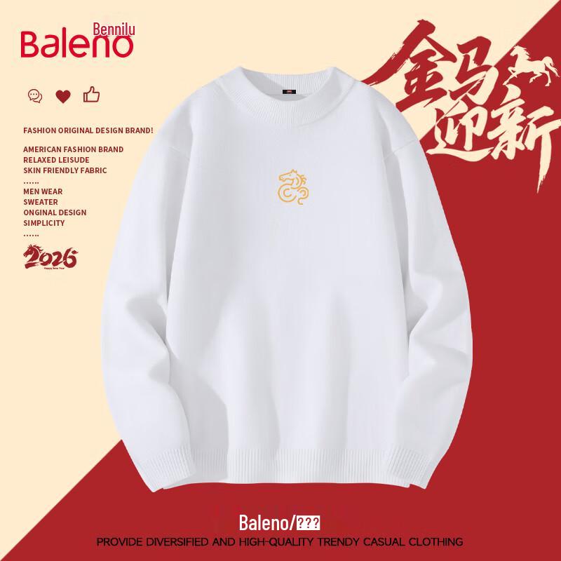 

Baleno Men s Semi-High Neck Gold Line Horse Knitted Sweater 3XL