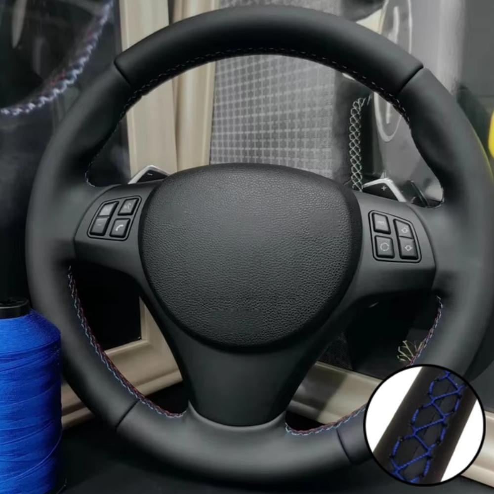 Hand Stitched Black Artificial Leather M Sport M3 E90 E91 E92 E87 E81 E82 E88 X1 E84 Steering Wheel Cover For BMW E93