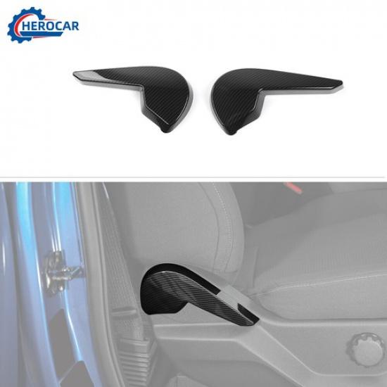 2x Carbon Fiber Inner Seat Adjustment Handle Cover Trim for Ford F150 2015-