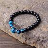 Bracelets en pierre naturelle pour hommes, bleu Royal, œil de tigre, énergie saine, mode, breloque CZ, perles d'onyx noir