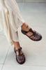 Women's Casual Sandals Anderline Black Silvery Belt Detail Summer Shoes 