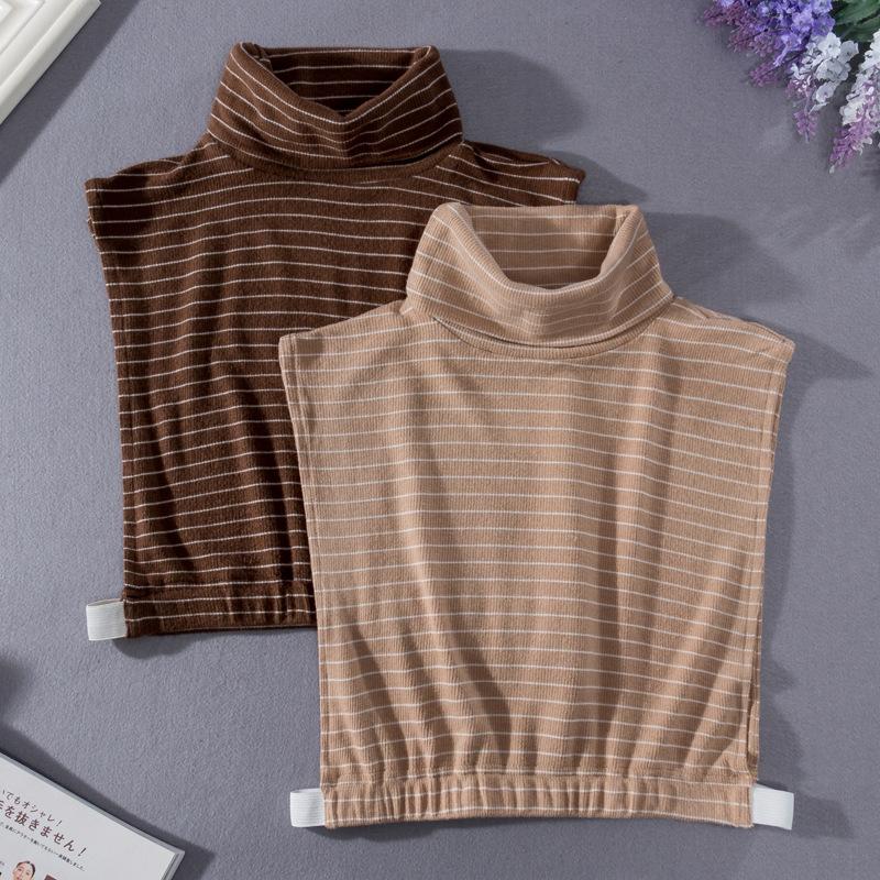 Autumn/Winter Half High Turtleneck Fake Collar Korean Striped Casual Detachable Collar Neck Scarf Cover Pullover Collars