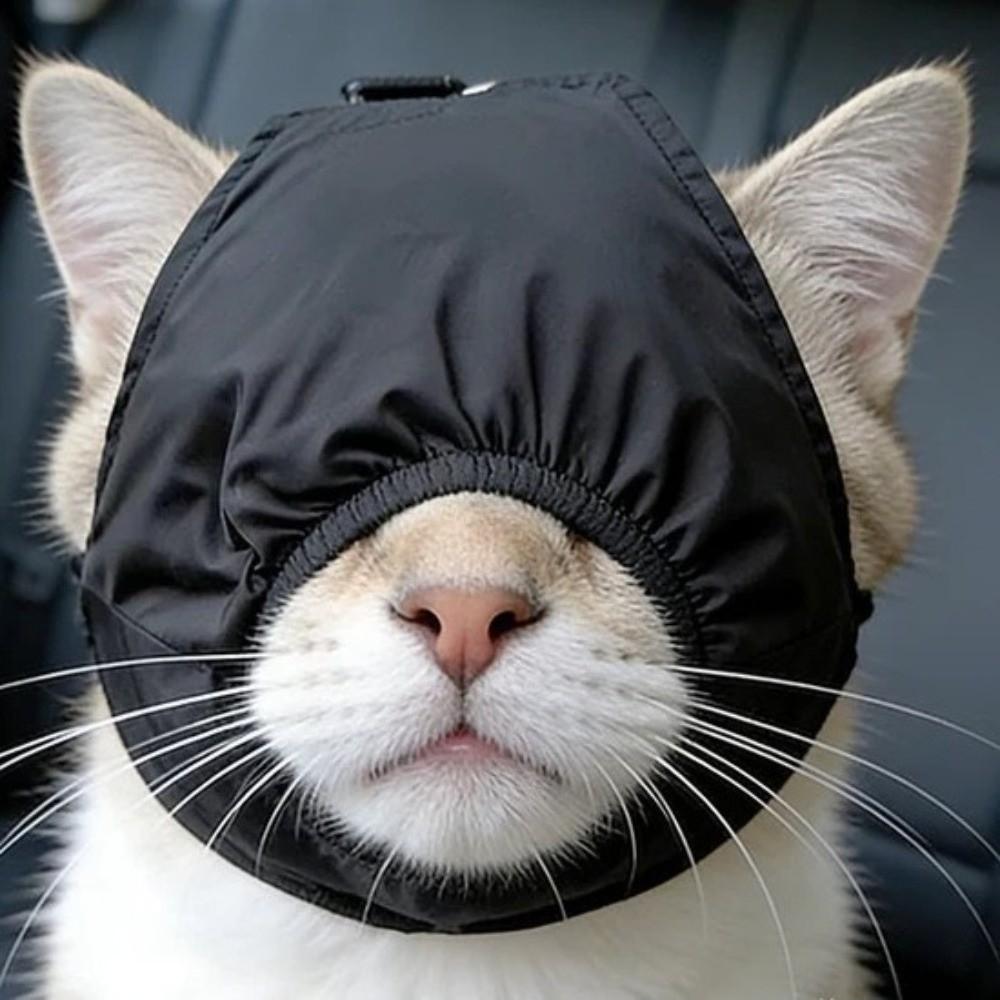 Breathable Cat Shade Hood Adjustable Cat Calming Eye Mask Dog Motion Sickness Hood  Car Travel