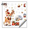 Decorative Glass Stickers for Christmas Window Cling PVC Waterproof Santa Claus/ Elf Snowman/Elk/House Stickers Reusable Film Holiday Home