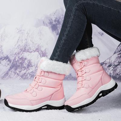 2025 Women's Fleece-Lined Lace-Up Snow Boots - Thickened Martin Style, Plus Size, Casual Outdoor Travel