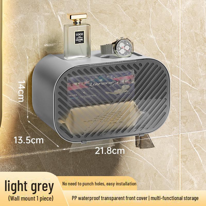 

Водонепроницаемый настенный держатель для бумажных полотенец Lux с ящиком светло-серый