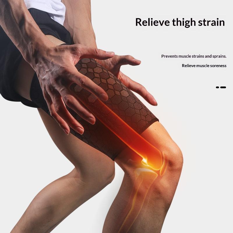 High-Elastic Breathable Knitted Nylon Sports Thigh Protector Cycling Basketball Football Anti-Thigh Muscle Strain Leggings