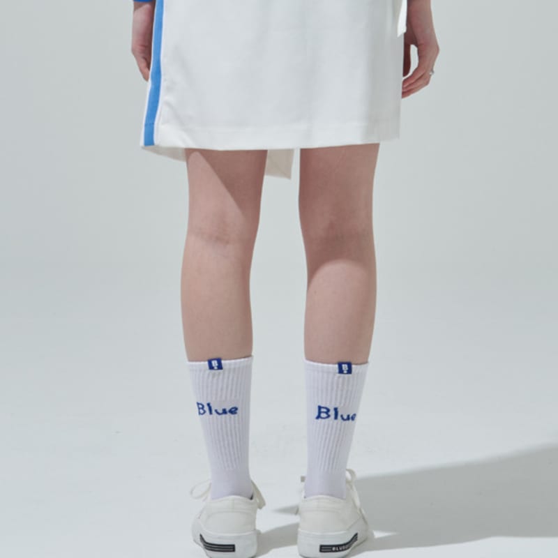 

BLUDOT Носки с синими надписями_WH WHITE