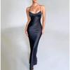 Women's Evening Dress Summer Sleeveless Backless Strap Waist Cinching Sexy Club Long Dress Women Fashion Elegant Solid Color Slim Fit Party Dresses