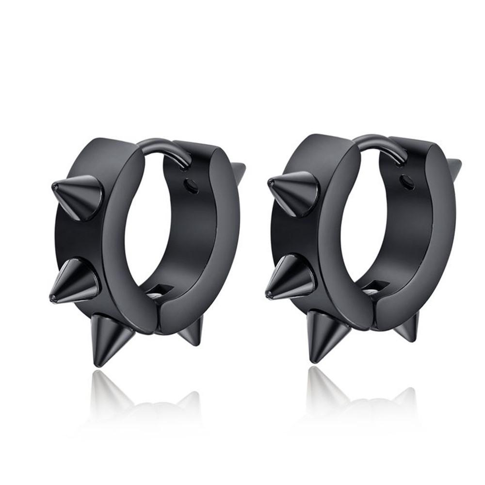 VNOX Cute Hoop Earrings for Men Punk Stainless Steel Huggie Small Earrings 4 Color