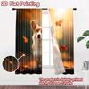 2D flat printing 2pcs Window Curtains Cute Corgi Autumn Leaves Digital Printed Polyester Drapes Festive Wall Decor Perfect for