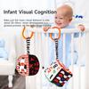Newborn Sensory Hanging Rattles Toys Black and White High Contrast  Animal Bell Toy Plush Lovely Crib Hanging Bell Teether Toys