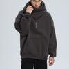 Brushed Large Long Street Clothes [Eocicvvi] Men's Hoodie, Turtleneck, Hooded, Lining, Size, Sleeve, Pullover, Sweatshirt, Casual, Style,