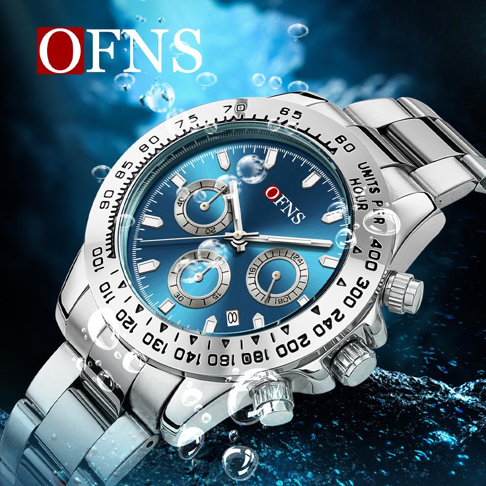 Fashion Men Watch Luminous Waterproof Chronograph Date Man Wristwatch Big Dial Stainless Steel Quartz Analog Watches Reloj