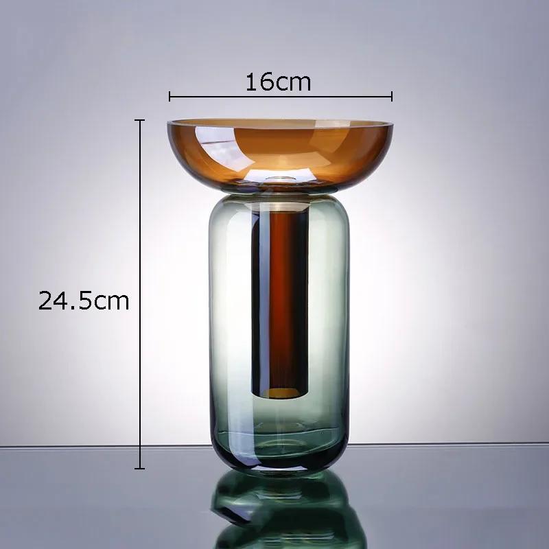 

Gradient Colored Detachable Glass Vase Hydroponic Flower Pots Desk Decoration Artificial Flower Decorative Floral Arrangement