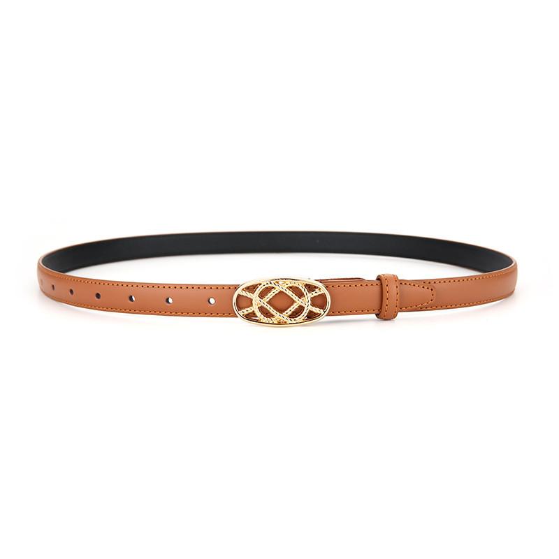 Genuine Leather Womens Belt Summer Vintage Fashion Waistband With Oval Buckle For Outdoor Wear
