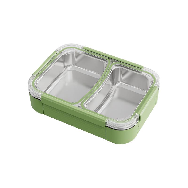 Portable 304 Stainless Steel Lunch Box Leakproof Divided Compartments Insulated Meal Box for Office Workers And Students