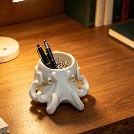 Organizzatore da scrivania polpo stampato in 3D, Scultura di polpo estetica scura, Carino contenitore porta tentacoli, Regalo di compleanno unico, Decorazione per specchiera, ingresso