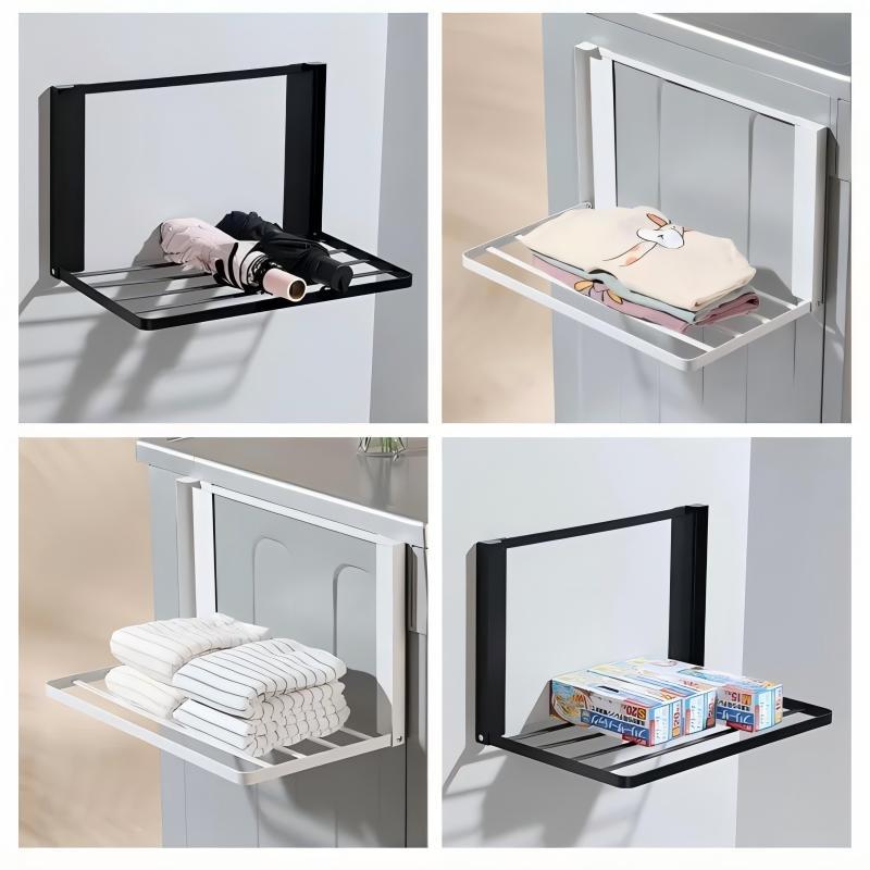 Magnetisches Metall Waschmaschinen Seitenregal Platzsparend Klappbarer Wäscheständer Ohne Bohren Temporäres Regal Einfaches Badezimmerregal