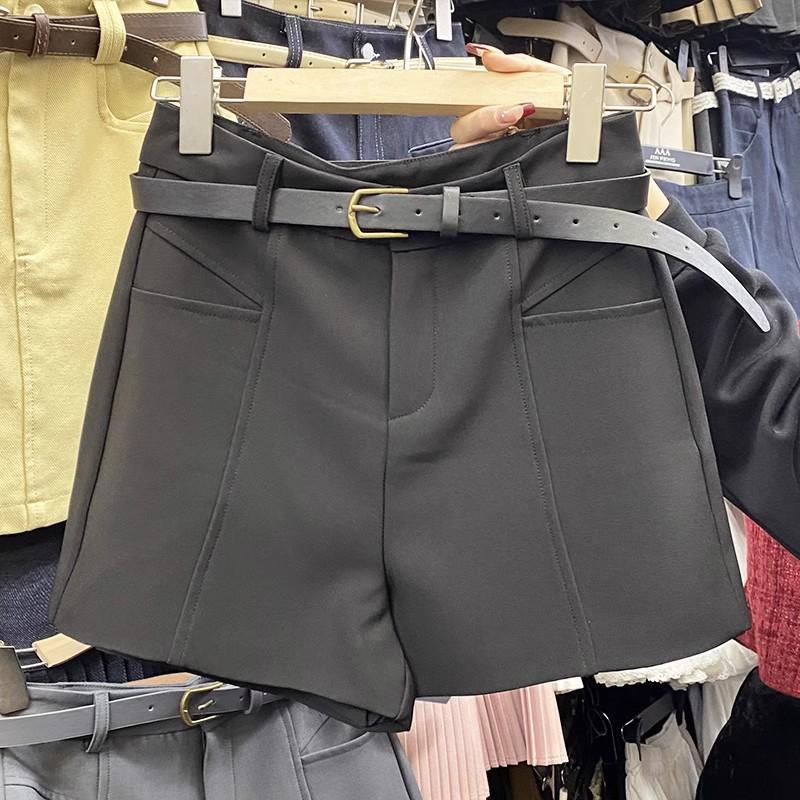 

Women s High-Waist Gray Suit Shorts - Trendy 2025 Korean Style Summer Hot Pants S