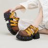 2026 Sommer Damen Sandalen aus echtem Leder Einzigartiges Design Plateau Freizeitschuhe Ugly Chic Mary Janes Macaron-Farben