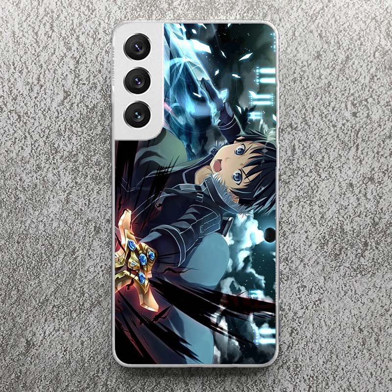 Sword Art Online Anime Print Soft Case for Samsung Galaxy S25 S24 S23 S22 Ultra S21 Plus S20 FE Phone Shell S10 + Pattern Cover
