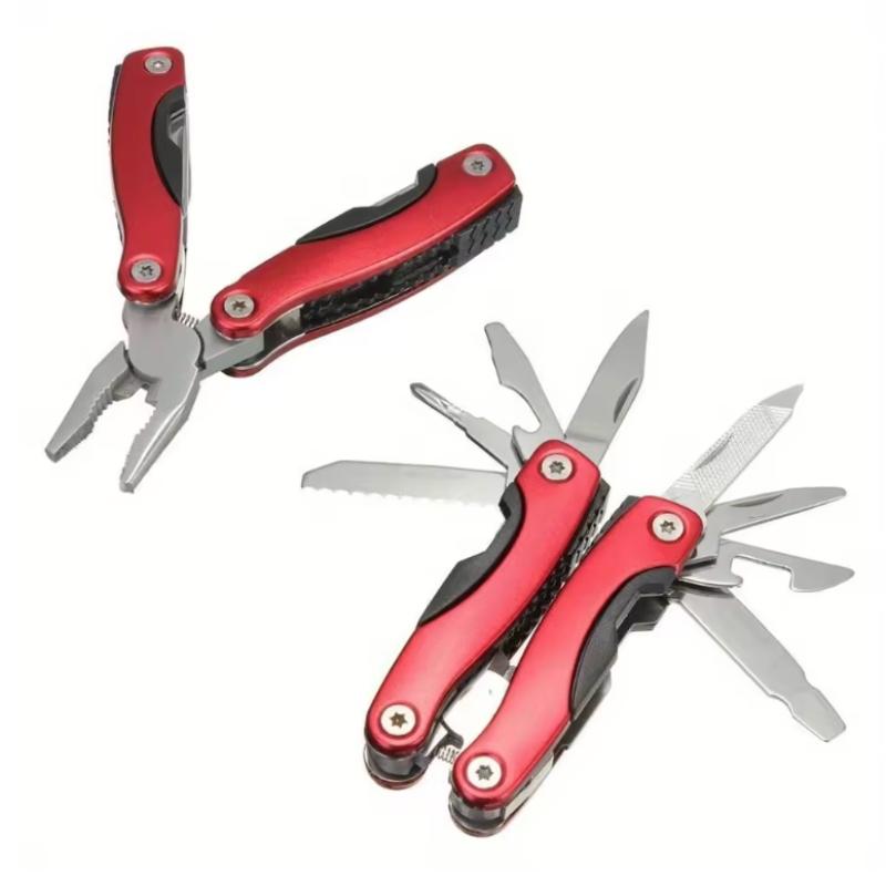 1 Stück Mini Multifunktionswerkzeug Zange 9 in 1 Edelstahl Outdoor Überleben Camping Zubehör Tragbar Faltbar Zangen Set Geschenke für Männer
