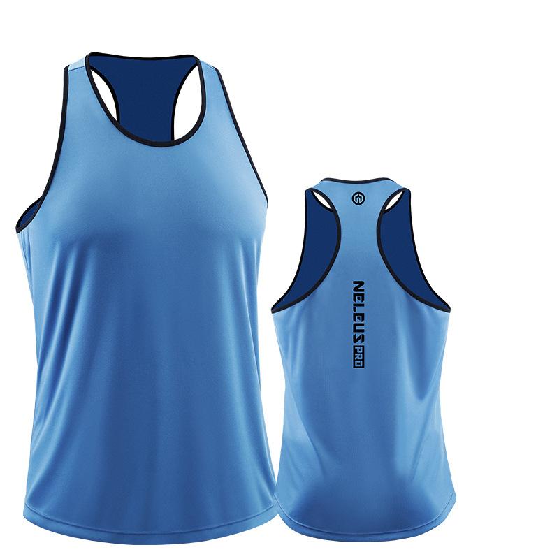 

Мужская спортивная безрукавка свободная одежда для фитнеса однотонная быстросохнущая майка баскетбольная беговая майка M синий