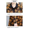 Women's Floral Print Midi Dress Casual Lapel Button Up Long Sleeve Loose Fit Dress for Middle Aged and Elderly