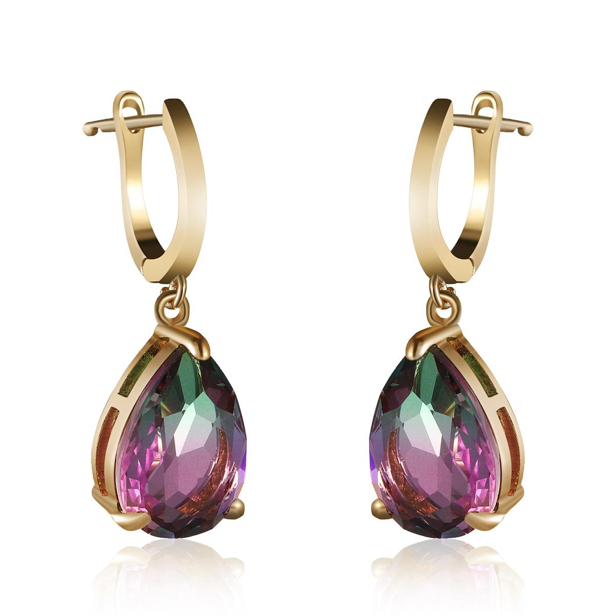 

SODROV Позолоченные серьги с турмалином и цирконом в форме груши
