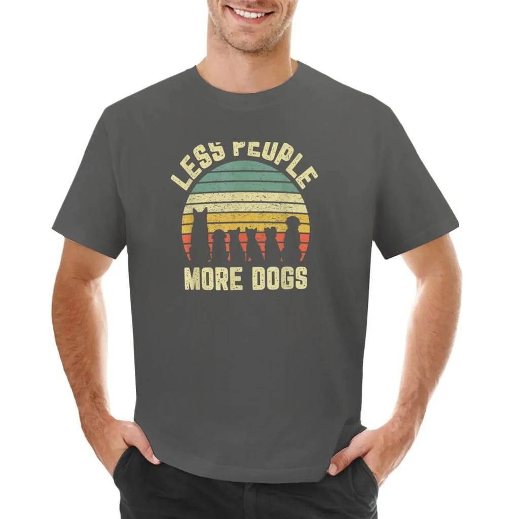 Less people more dogs funny dogs T-shirt oversizeds blanks fitted t shirts for
