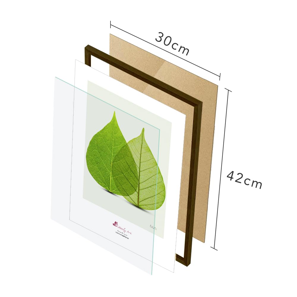 Mitchy Art Leaf Hugging A3 Canvas Panel Painting Black Frame 32x43cm Interior