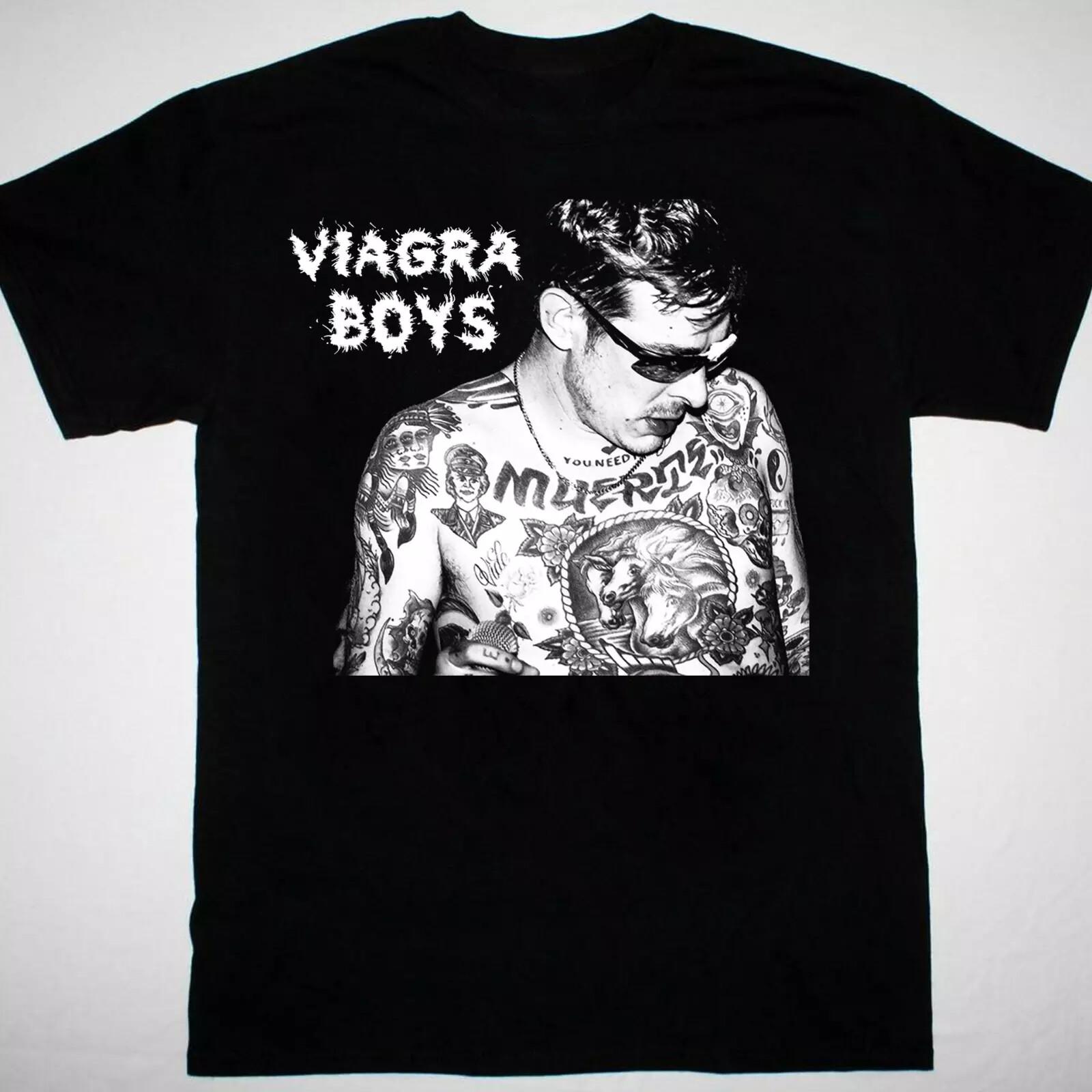 Viagra Boys Себастьян Мерфи Редкая Хлопковая Черная Унисекс Футболка SG057.webp S разноцветный