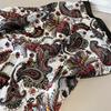 Ethnic Style Printed Imitation Silk Scarf Summer Fashion Outer Shawl Thin Warm Air Conditioning Blanket Multifunctional