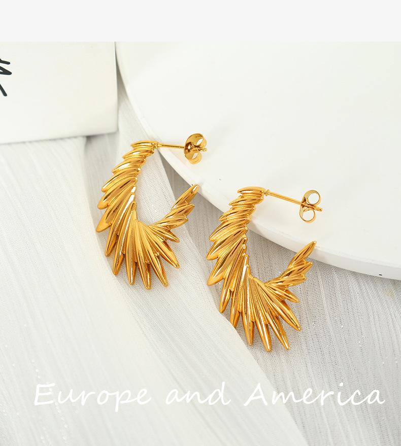 Angel Wings Titanium Steel Stud Earrings – Elegant, Fashionable Jewelry for Women