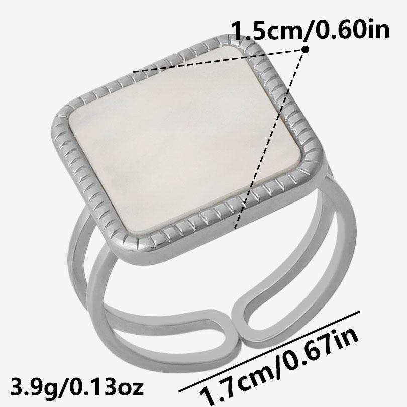 Exquisite White Shell Ring Silver Color Finger Jewelry Stainless Steel Rings For Women Men Accessories Beach Anillos Mujer Gift
