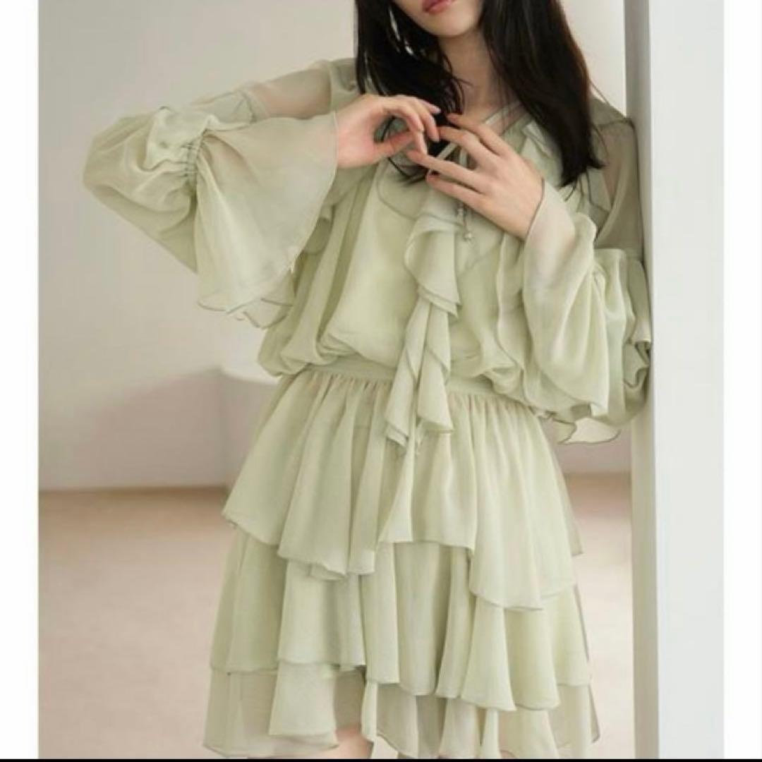 LILYBROWN Drape Frill Set Mint