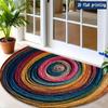 1Pcs Rainbow Yarn Semi Circle Welcome Doormat Non-Slip for Outdoor Patio Porch Kitchen Bathroom Entryway Floor Mat