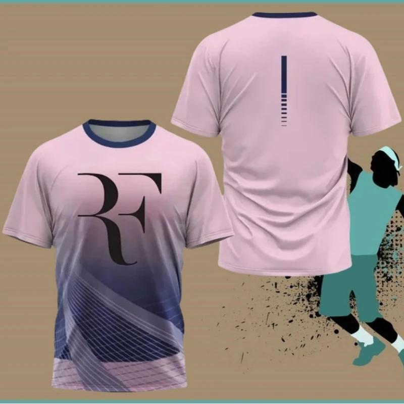 Nuova T-shirt in Mesh a Rapida Asciugatura Estiva da Uomo e Donna Tuta da Allenamento per il Tennis T-shirt Sportiva Casual Commemorativa del Ritiro di Roger Federer