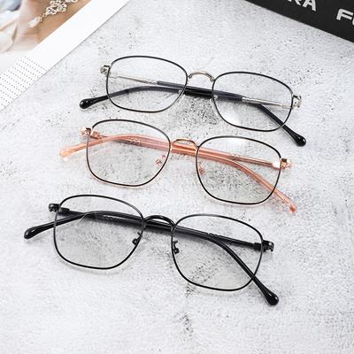 Japońskie Okulary z Cienką Pełną Metalową Oprawką Pudełko Płaskie Lekkie Styl Harajuku Xiaoqing Literackie i Artystyczne Fan Ramka Retro Tide