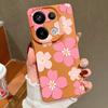 Fresh Style Cherry Blossom Pattern Case For Xiaomi 14T 13T 11T Pro Funda Redmi Note 14 13 Pro 5G 12 11 Leather Texture Silicone Cover