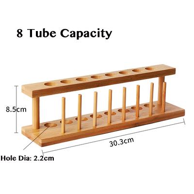 Wooden Rack with Borosilicate Glass Test Tubes, Labs Premium Wooden Test Tube Rack