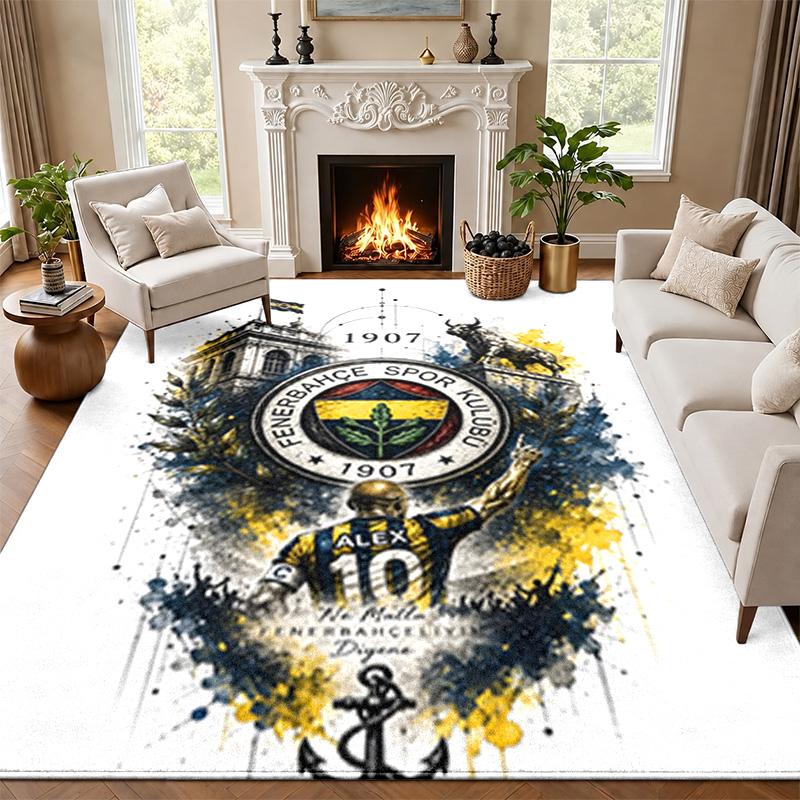 Fenerbahce Carpet Door Mat for Living Room or Bedroom Protective Mat Under Chair Office Decoration Christmas Gift Birthday Present